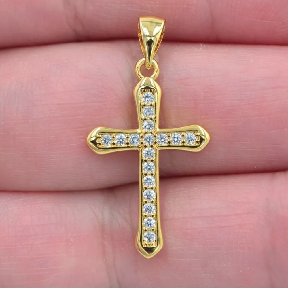 18K yellow gold filled cross pendant